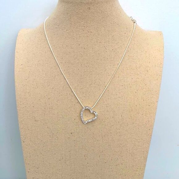 Open Heart Crystal Friendship Necklace Gift Made with Crystals from Swarovski NE - Picture 7 of 9